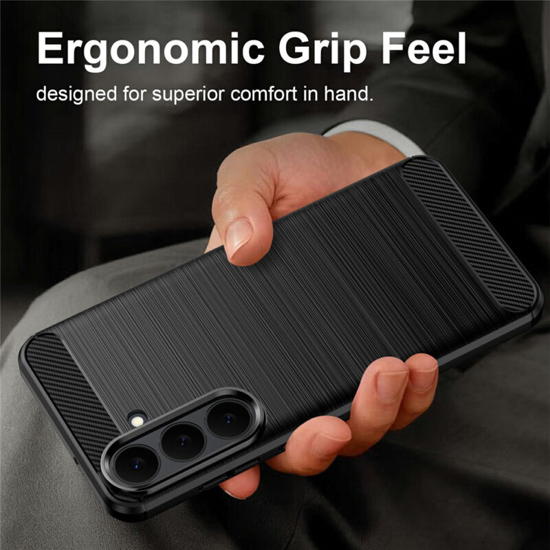 Husa Samsung Galaxy S25 FE Techsuit Carbon Silicone, albastru