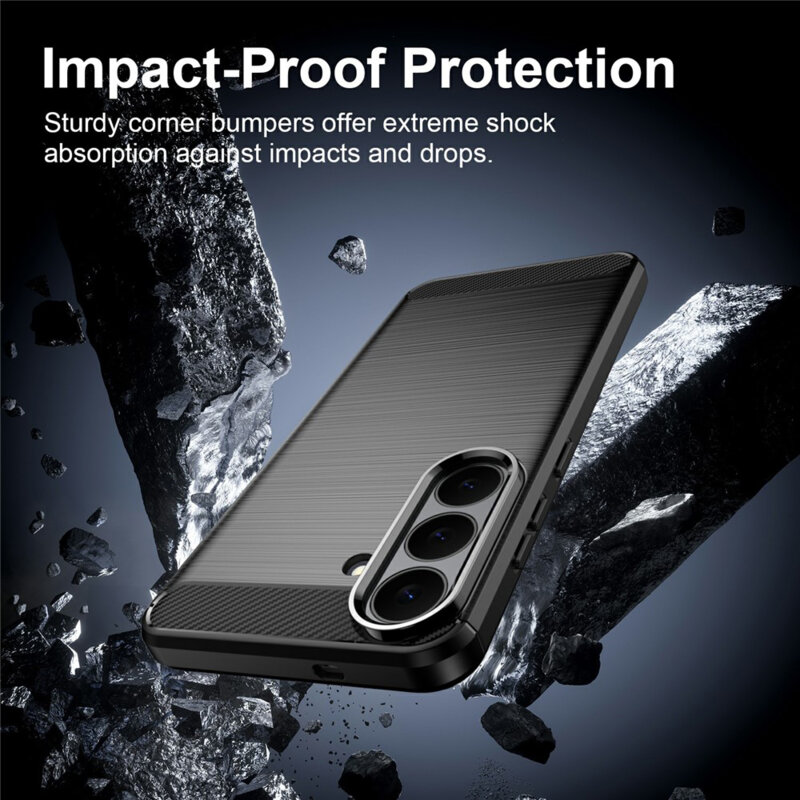 Husa Samsung Galaxy S26 FE Techsuit Carbon Silicone, negru