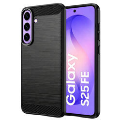 Husa Samsung Galaxy S25 FE Techsuit Carbon Silicone, negru