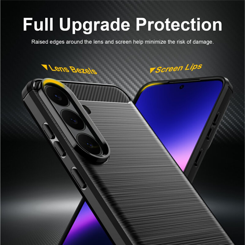 Husa Samsung Galaxy S25 FE Techsuit Carbon Silicone, negru