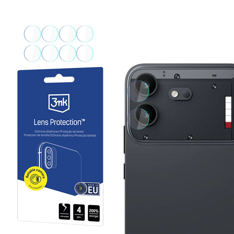 [Pachet 4x] Folie Nothing Phone (4b) 3mk Lens Protection, transparenta