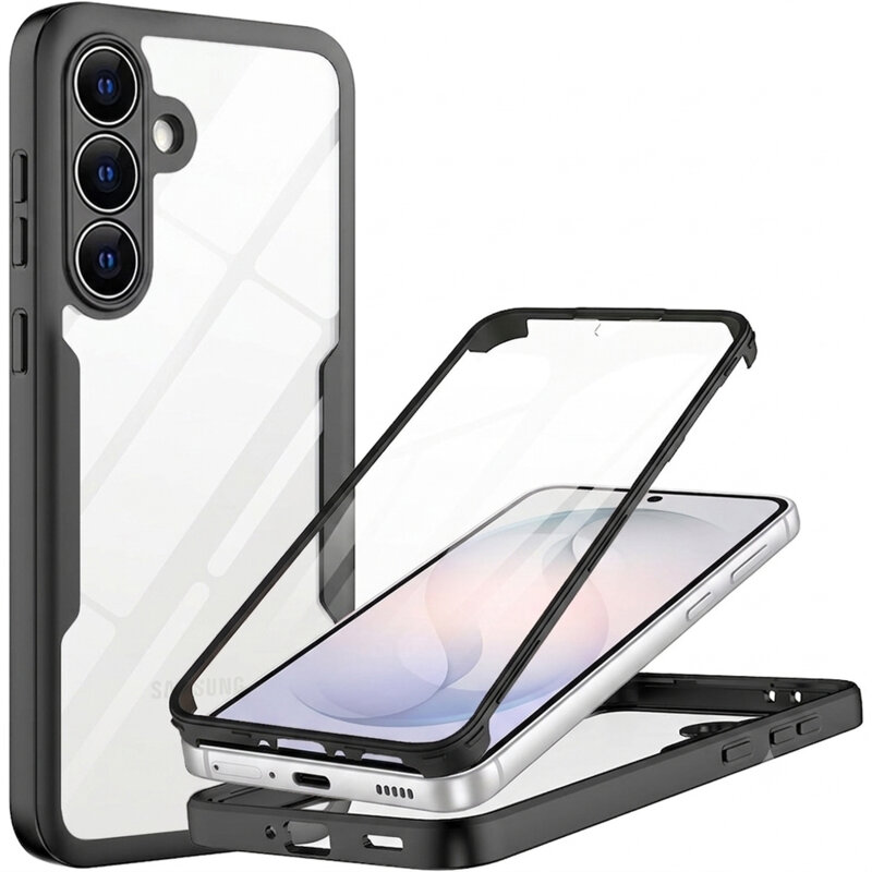 Husa 360° Samsung Galaxy S26 FE Techsuit ColorVerse, negru