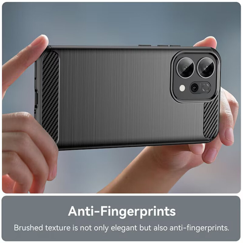 Husa Oppo Reno16 F Techsuit Carbon Silicone, negru