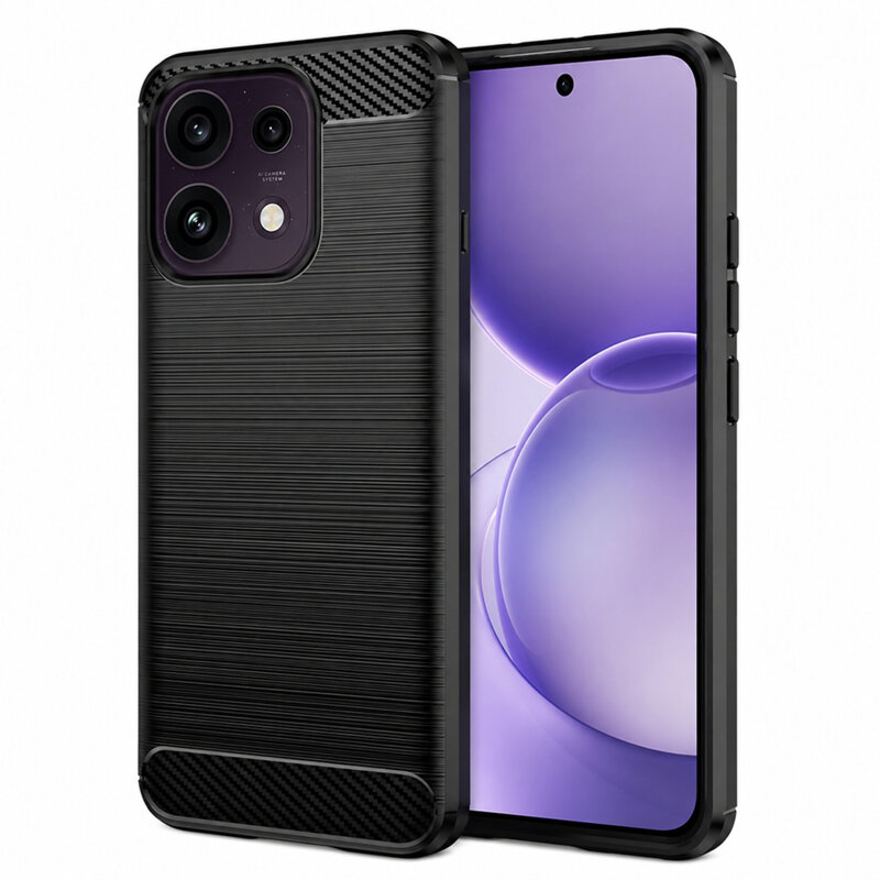 Husa Oppo Reno16 FS Techsuit Carbon Silicone, negru