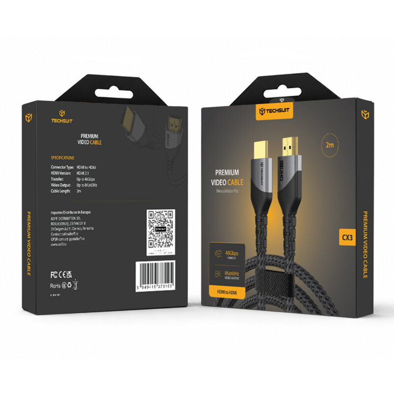 Cablu HDMI video 8K@60Hz premium Techsuit NexusVision Pro, 2m