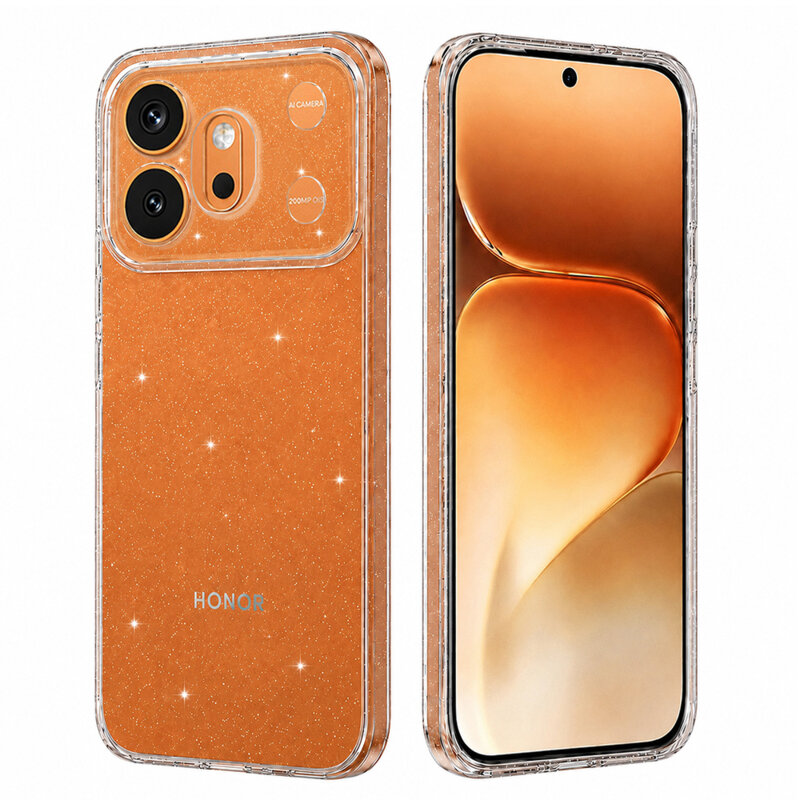 Husa sclipici Honor 600 Techsuit SparkleSkin, transparenta