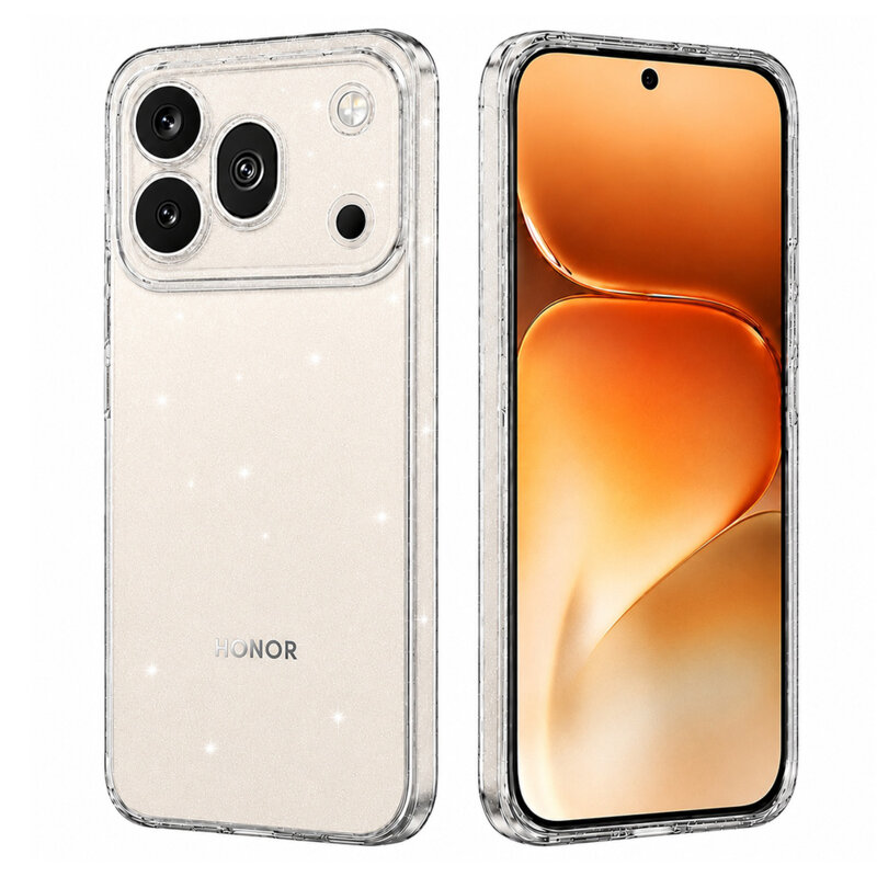 Husa sclipici Honor 600 Pro Techsuit SparkleSkin, transparenta