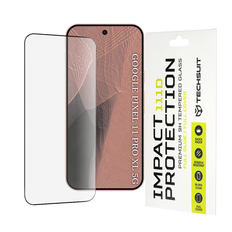 Folie sticla Google Pixel 11 Pro XL Techsuit 111D Full Glue Full Cover, negru
