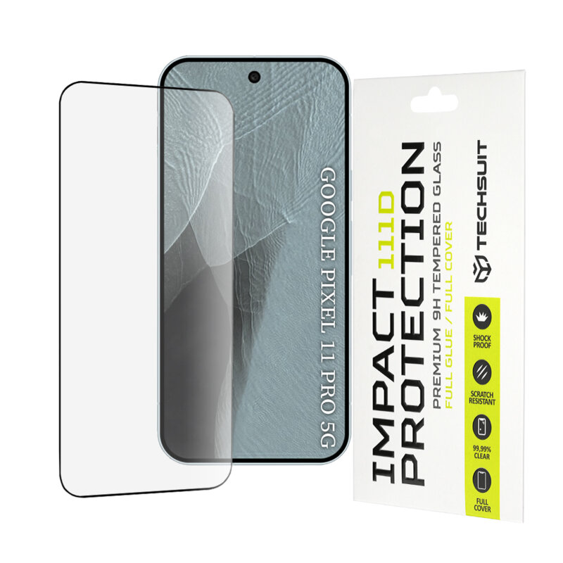 Folie sticla Google Pixel 11 Pro Techsuit 111D Full Glue Full Cover, negru