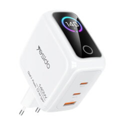 Incarcator priza USB, tip C cu ecran TFT Yesido, 140W, YC114