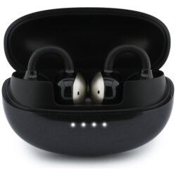 Casti wireless Bleuetooth 5.4, 300mAh Guess Metalic Finish, negru