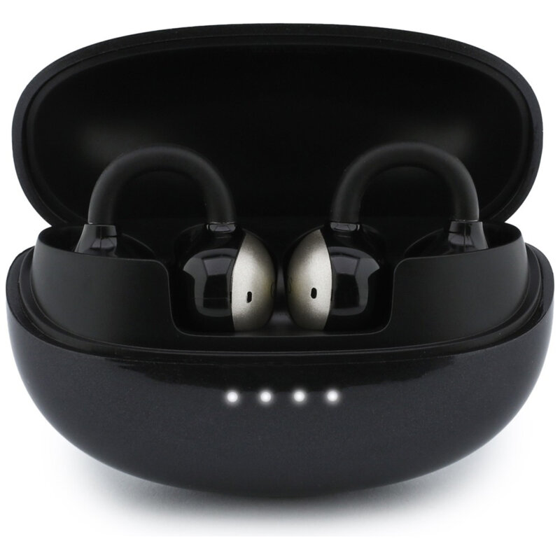 Casti wireless Bleuetooth 5.4, 300mAh Guess Metalic Finish, negru