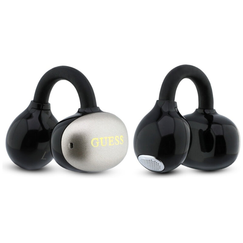 Casti wireless Bleuetooth 5.4, 300mAh Guess Metalic Finish, negru