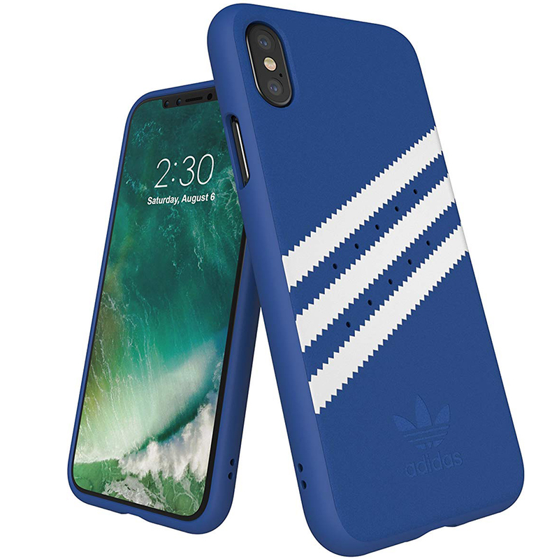 Bumper iPhone X, iPhone 10 Adidas 3 Stripes Suede - Blue