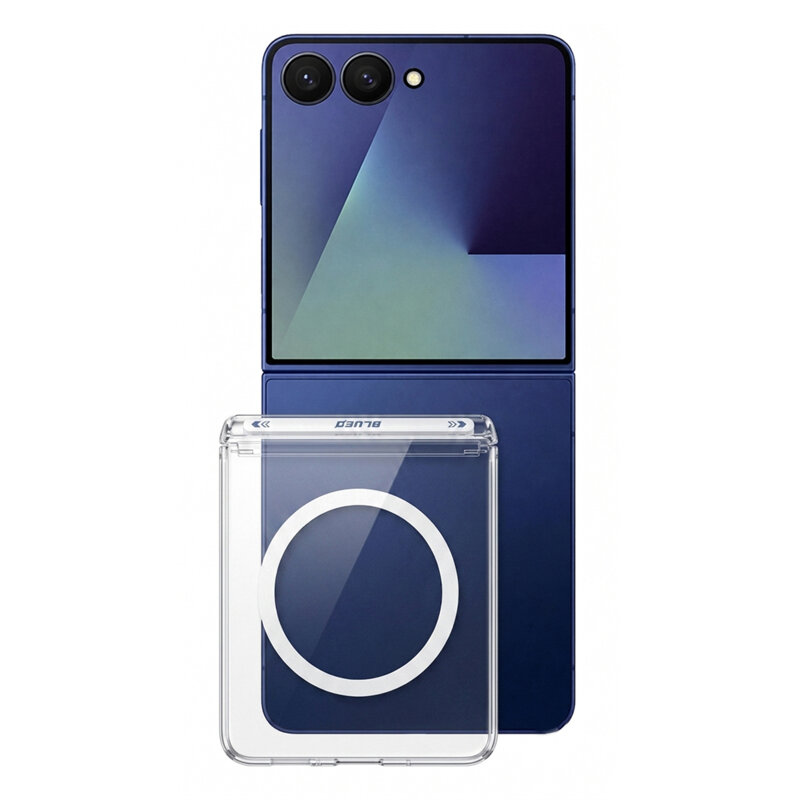 Husa Samsung Galaxy Z Flip8 Blueo Ultra Clear Anti-Drop MagSafe, transparenta