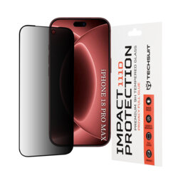 Folie sticla iPhone 18 Pro Max Techsuit 111D Privacy Full Glue, negru
