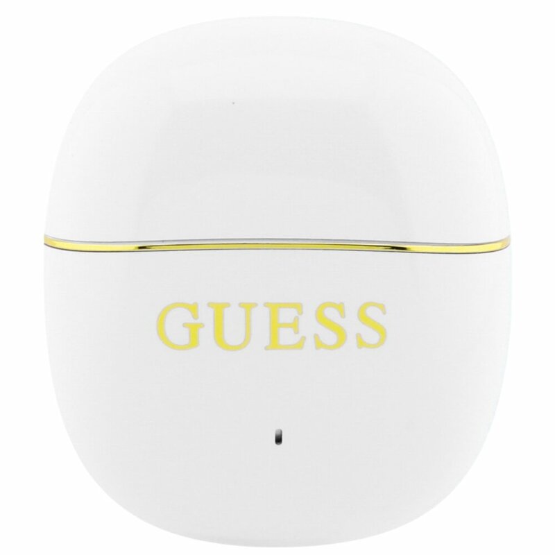 Casti Bluetooth Guess Glossy Gold Line Classic, alb, GUTWSG3HGECH