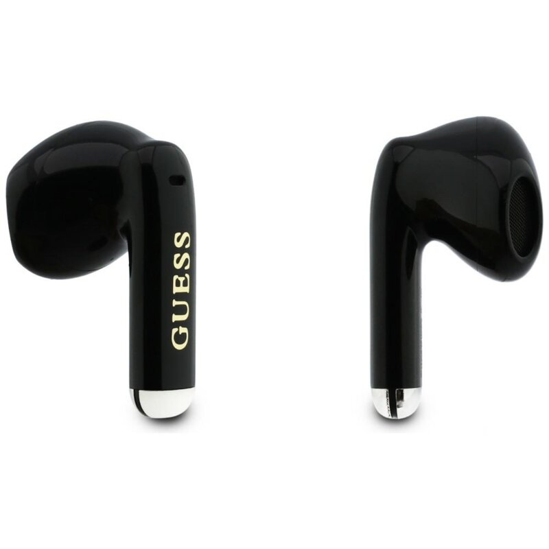 Casti Bluetooth Guess Glossy Gold Line Classic, negru, GUTWSG3HGECK