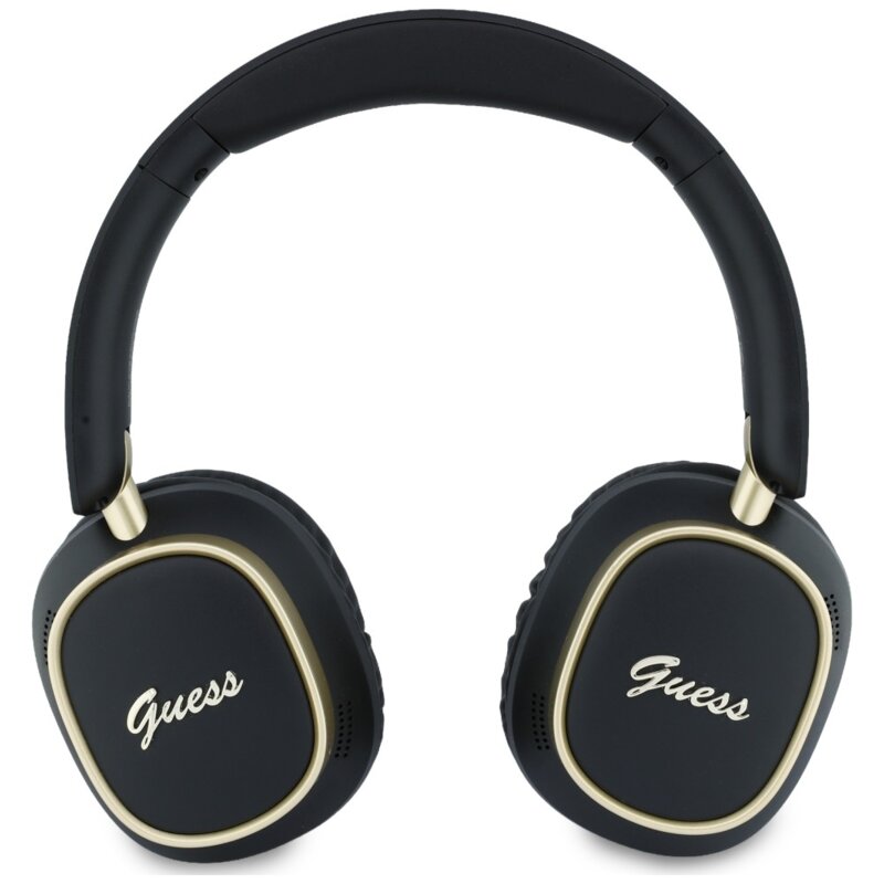 Casti Bluetooth Guess Rectangle Metal Script, negru, GUBHV28HGCSMK