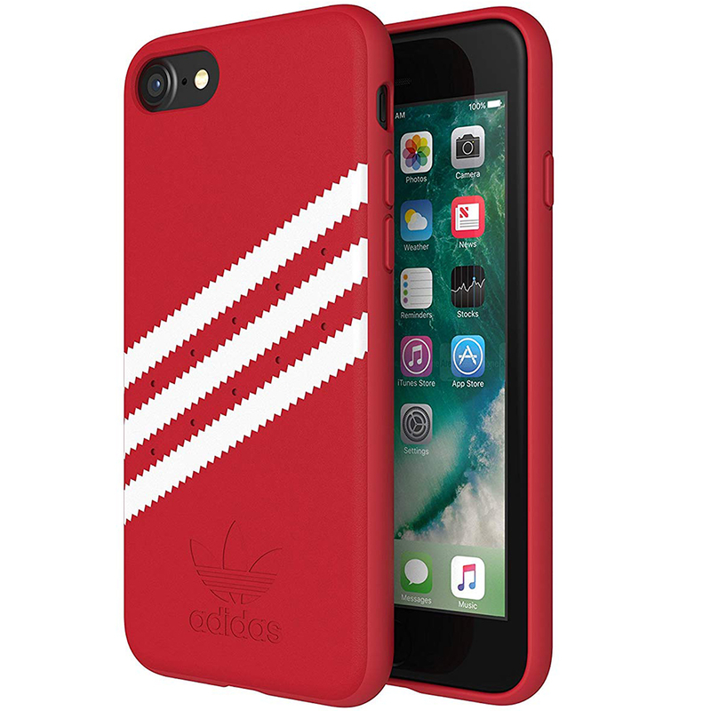 Bumper iPhone 8 Adidas 3 Stripes Suede - Red