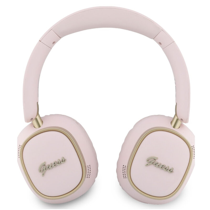 Casti Bluetooth Guess Rectangle Metal Script, roz, GUBHV28HGCSMP