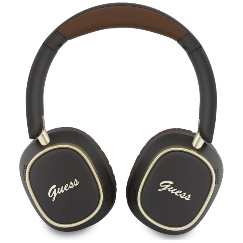 Casti Bluetooth Guess Rectangle Metal Script, maro, GUBHV28HGCSMW