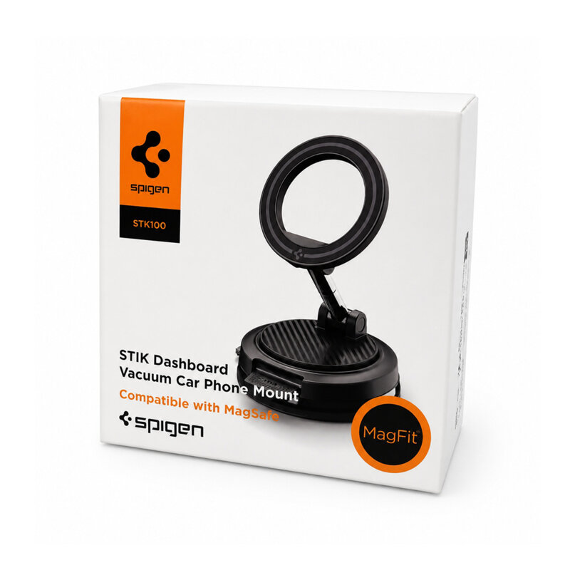 Suport telefon auto MagSafe pentru bord Spigen STK100, negru
