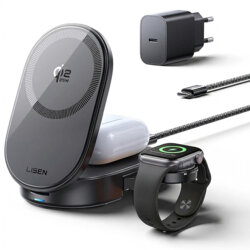 Statie de incarcare wireless 3in1 Qi2.2, 25W Lisen W121, negru