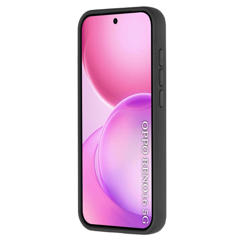 Husa Oppo Reno16 Techsuit Glinth cu inel suport stand magnetic, negru