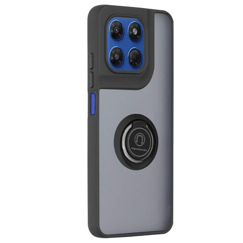 Husa Motorola Moto G37 Techsuit Glinth cu inel suport stand magnetic, negru