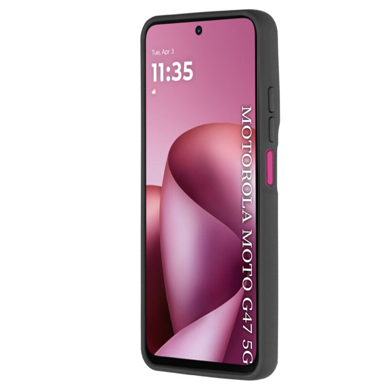 Husa Motorola Moto G47 Techsuit Glinth cu inel suport stand magnetic, negru