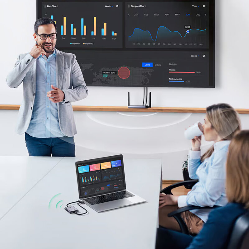 Extender HDMI wireless Full HD Ugreen, 50m distanta, negru, 50633A