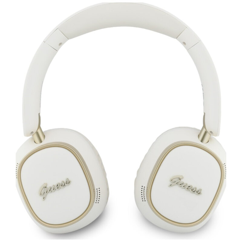 Casti Bluetooth Guess Rectangle Metal Script, alb, GUBHV28HGCSME