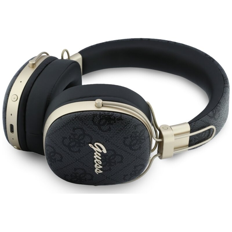 Casti Bluetooth Guess Metal 4G Script Logo, negru, GUBHP72P4SMDK