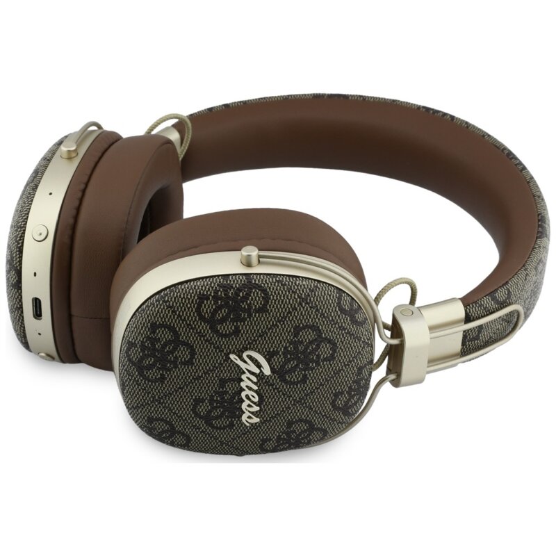 Casti Bluetooth Guess Metal 4G Script Logo, maro, GUBHP72P4SMDW