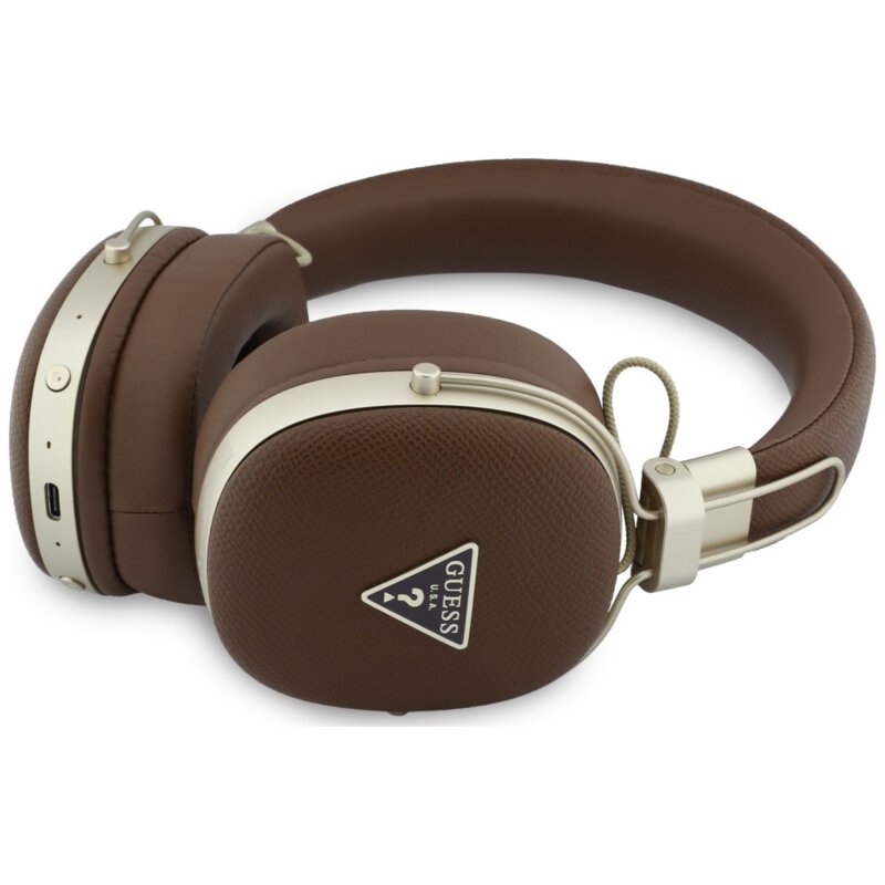Casti Bluetooth Guess Grained Triangle Logo, maro, GUBHP72PGTCSW