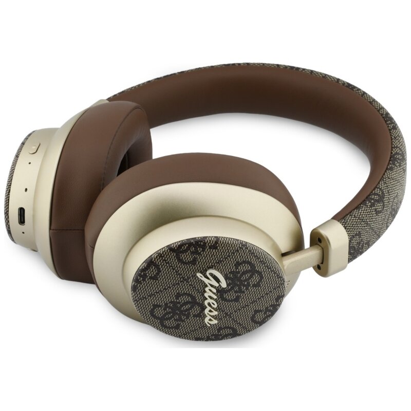Casti Bluetooth Guess 4G Gold Script Metal, maro, GUBHP83P4CSCMW