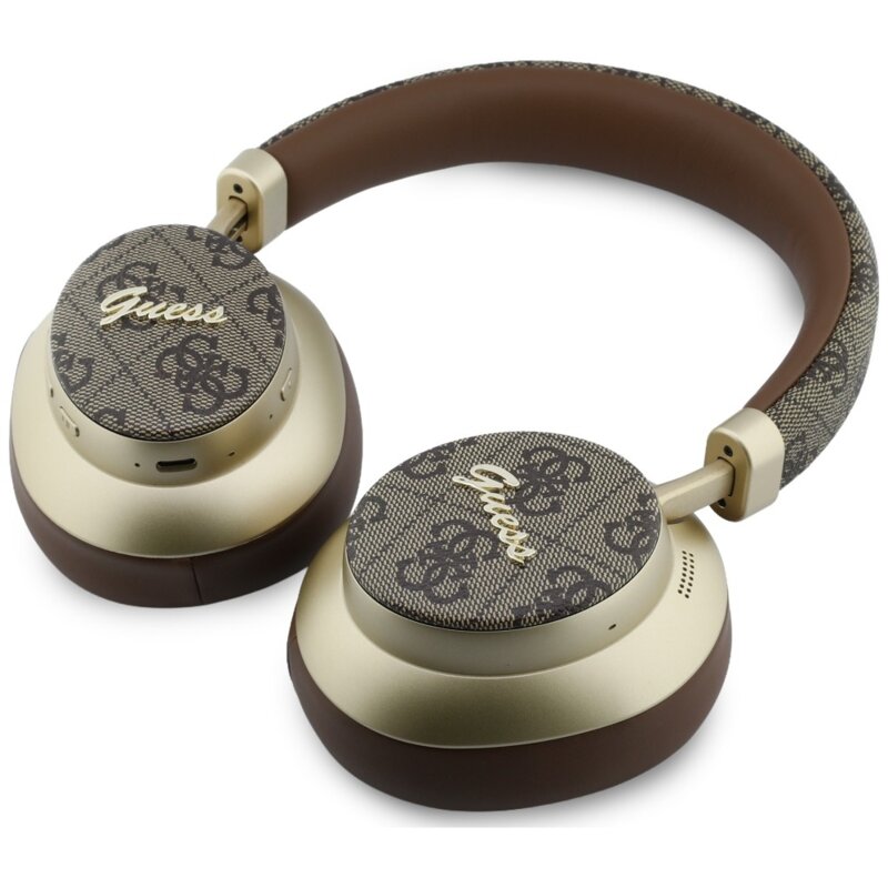 Casti Bluetooth Guess 4G Gold Script Metal, maro, GUBHP83P4CSCMW