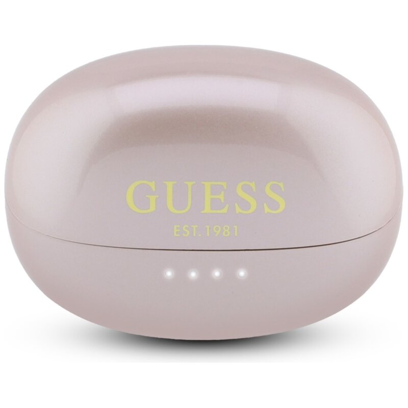 Casti wireless Bleuetooth 5.4, 300mAh Guess Metalic Finish, roz