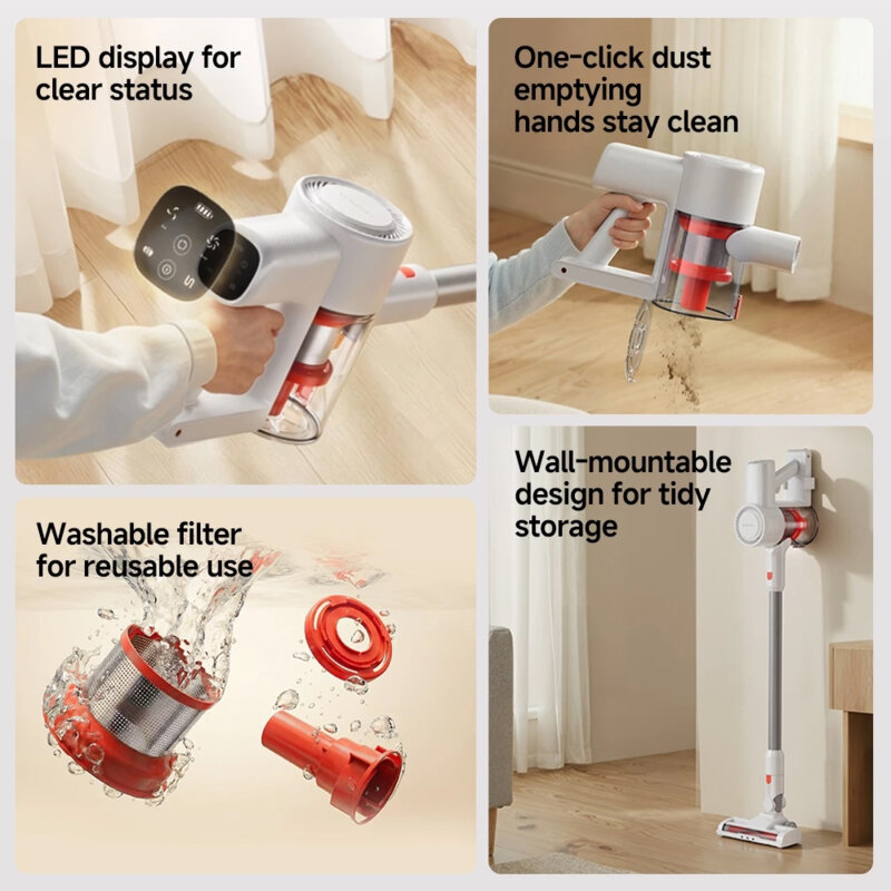 Aspirator vertical fara fir Deerma VCAD114, 22.000Pa, 180W, alb