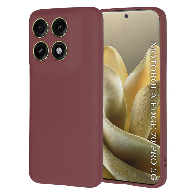 Husa silicon Motorola Edge 70 Pro Techsuit SoftFlex, bordo