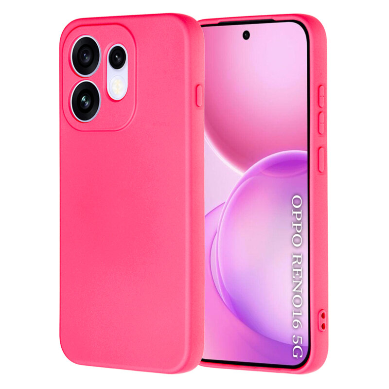 Husa silicon Oppo Reno16 Techsuit SoftFlex, fucsia