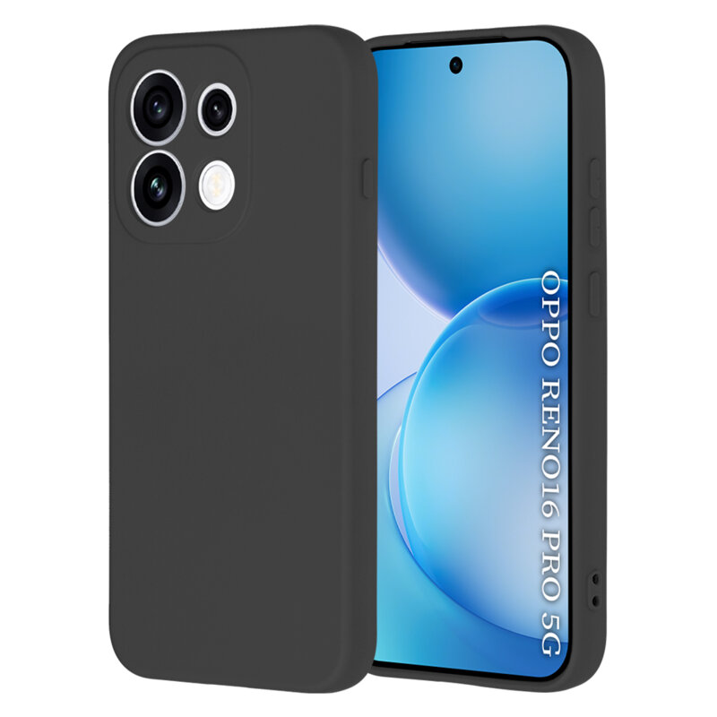 Husa silicon Oppo Reno16 Pro Techsuit SoftFlex, negru
