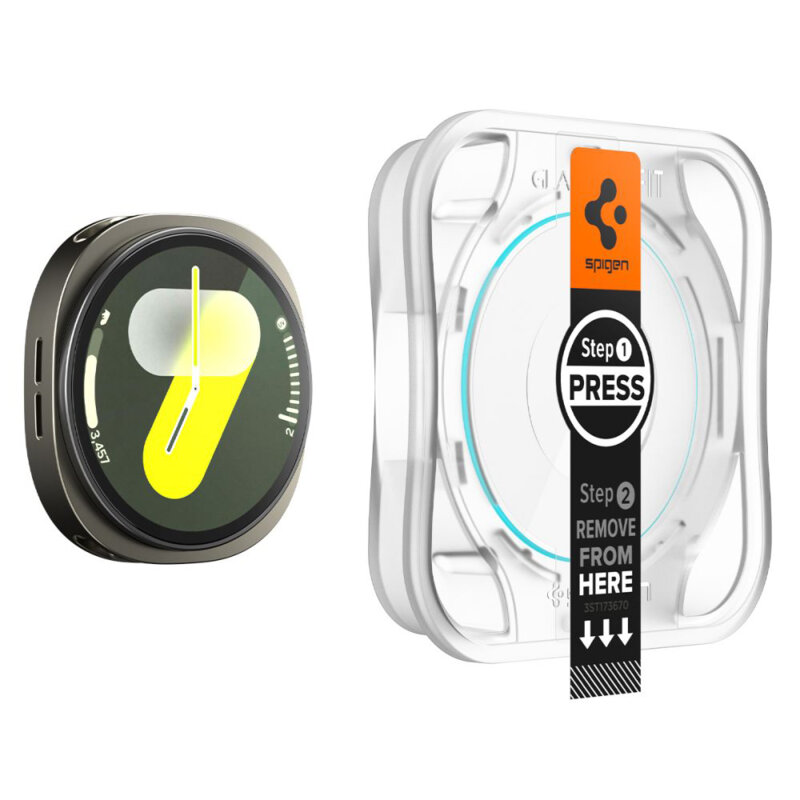 [Pachet 2x] Folie Samsung Galaxy Watch9 40mm Spigen Glas.tR EZ Fit, transparenta