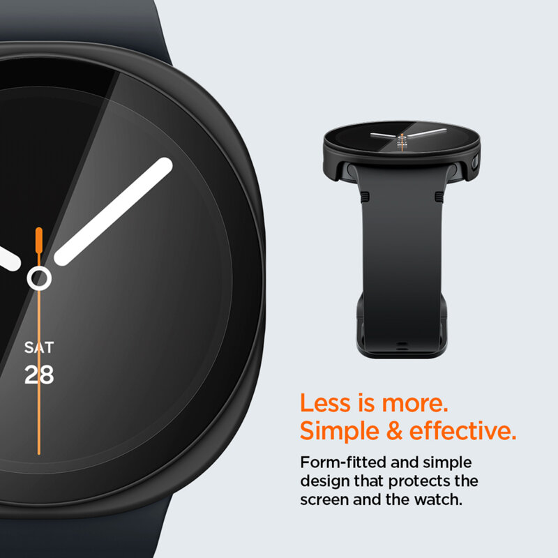 Husa Samsung Galaxy Watch8 44mm Spigen Thin Fit 360, negru