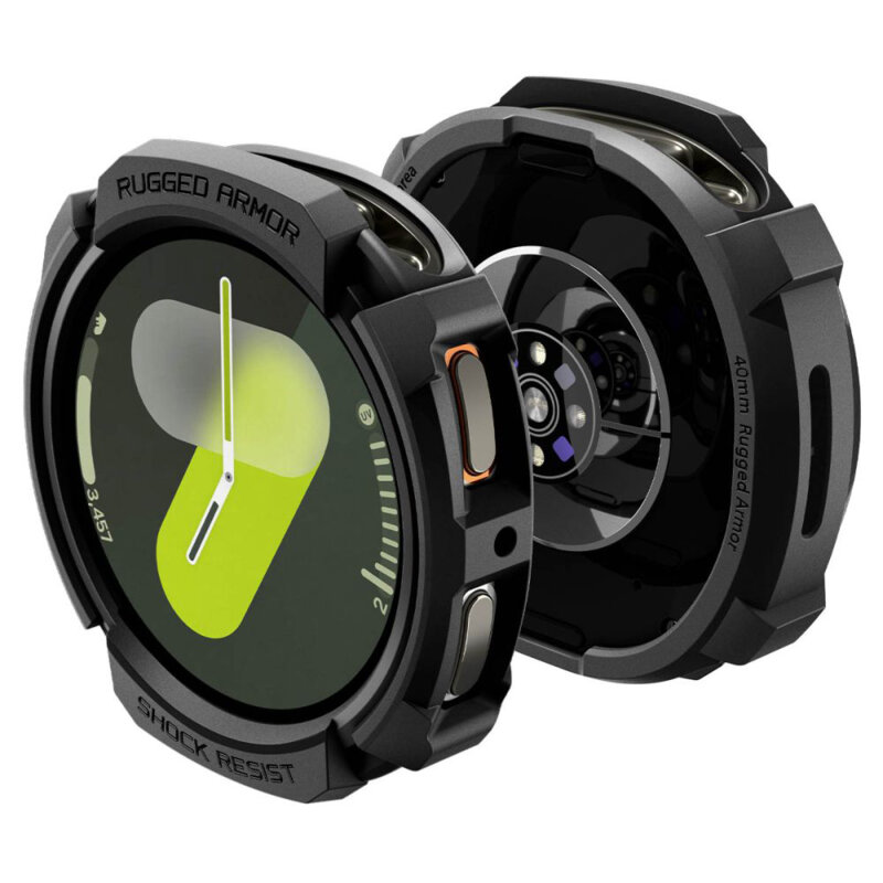 Husa Samsung Galaxy Watch9 40mm Spigen Rugged Armor, negru