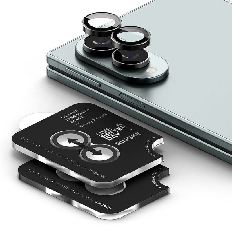 [Pachet 2x] Folie sticla camera Samsung Galaxy Z Fold8 Ringke Camera Lens Frame, negru