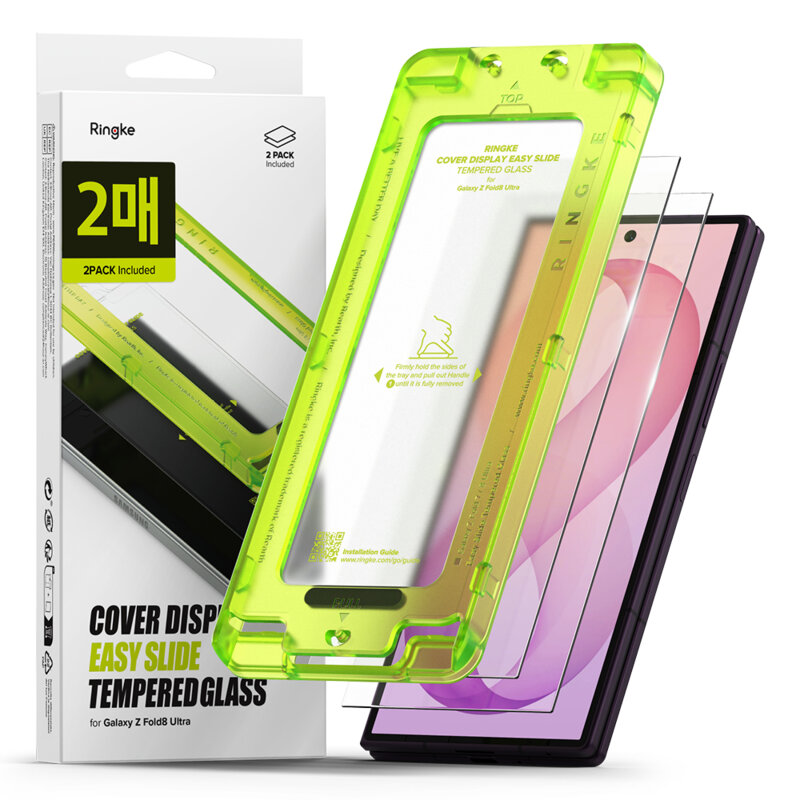 [Pachet 2x] Folie sticla Samsung Galaxy Z Fold8 Ultra Ringke Cover Display Easy Slide Tempered Glass, transparenta