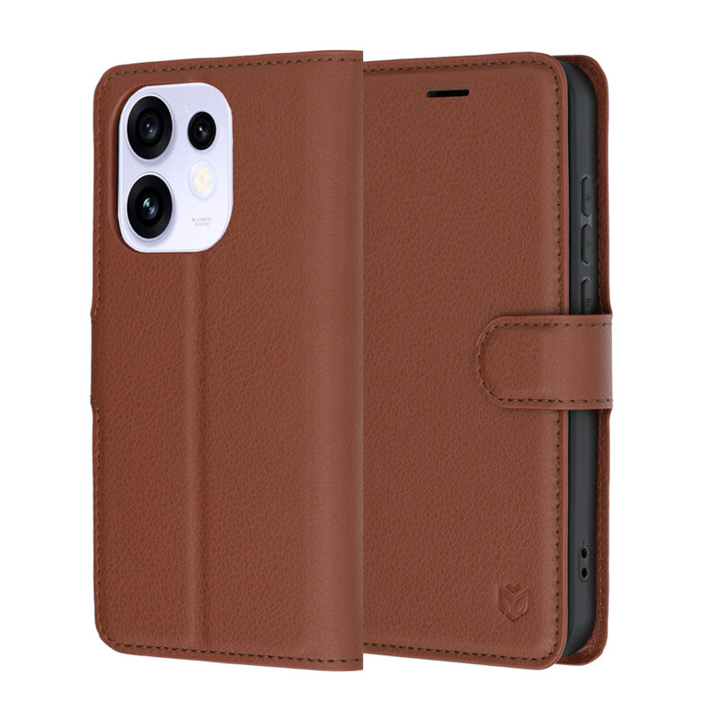 Husa Oppo Reno16 Techsuit Leather Folio, maro