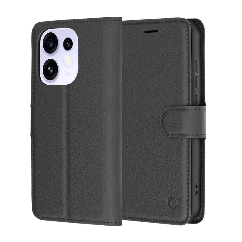 Husa Oppo Reno16 Techsuit Leather Folio, negru